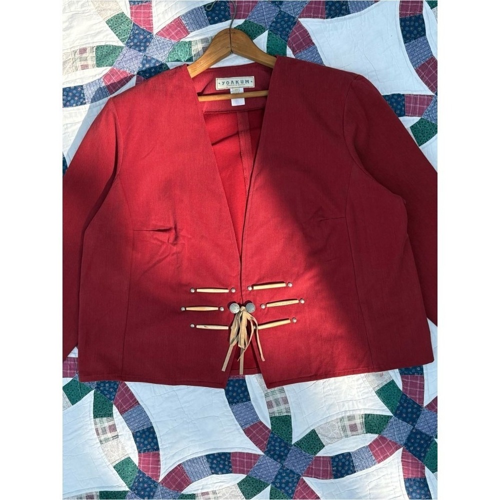 Vintage Yoakum Double D Ranch Western Jacket 2X Plus Size Red Cowgirl Rodeo - Picture 2 of 12